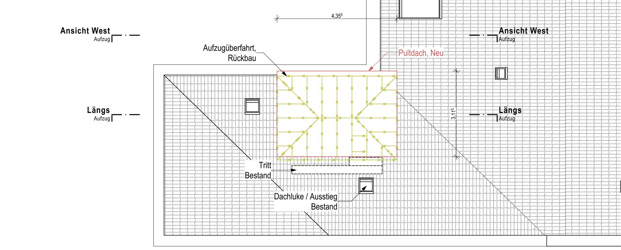 Grundriss, anonymisiert – Revitalisierung mit Aufzugsanlage im Gründerzeitbau, Berlin